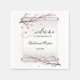 Japanners met scrollCherry Blossom Wedding Servet