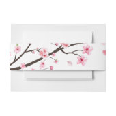 Japanners met scrollCherry Blossom Wedding Uitnodigingen Wikkel (Voorkant Voorbeeld)