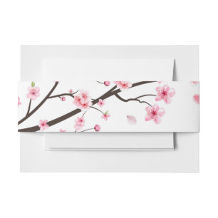Japanners met scrollCherry Blossom Wedding Uitnodigingen Wikkel