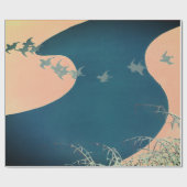 JAPANS ABSTRACT KROWS FLYING Wrapping Paper Cadeaupapier (Vlak)