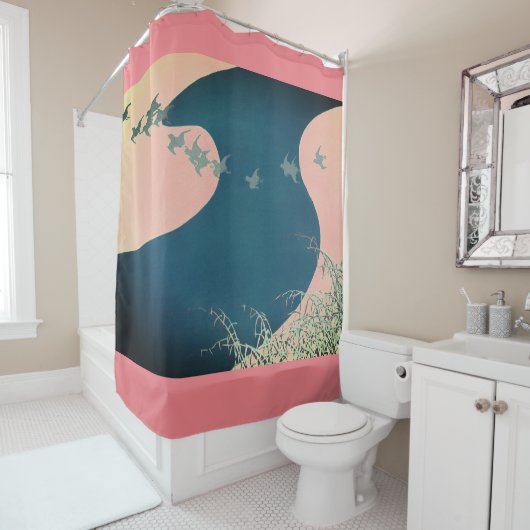 JAPANS ABSTRACT LANDSCHAP ART Douche Gordijn (In situ)