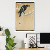 Japans  Afbeelding van de Kunst van Zwarte Crow in Poster (Thuiskantoor)