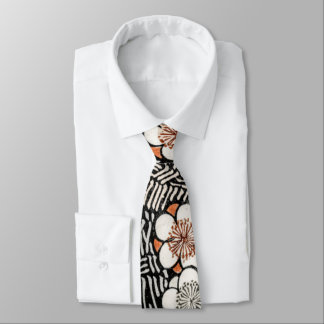  Japans afdrukken in rood, zwart en wit Stropdas