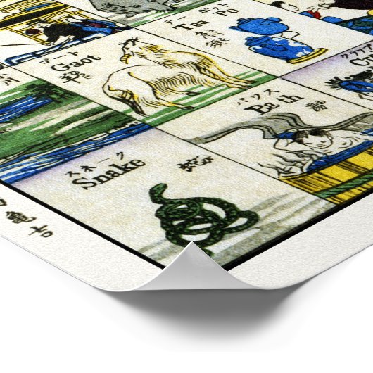 Japans afdrukken: Japans en Engels Poster (Hoek)