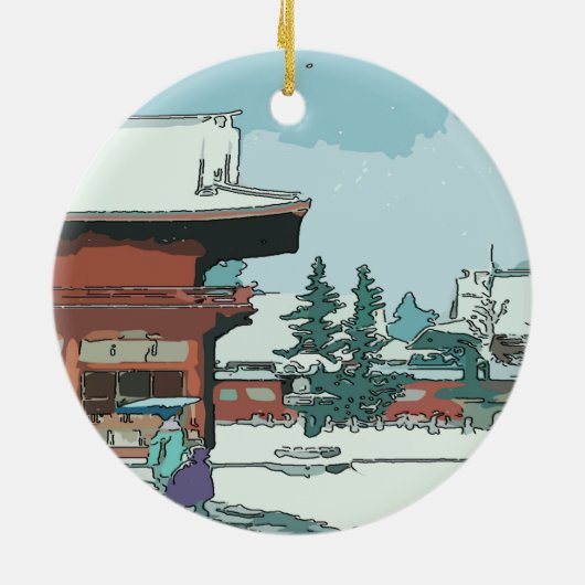 Japans afdrukken keramisch ornament (Achterkant)