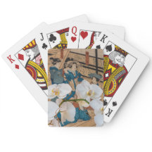 Japans afdrukken met orchidee spelkaarten