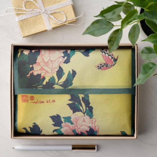 Japans afdrukken met papieren vlinder tissuepapier (Geschenk)
