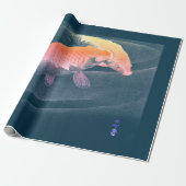 JAPANS AFDRUKKEN VAN KAARTBLAUWpapier Cadeaupapier (Uitgerold)