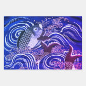 JAPANS AFDRUKKEN VAN KAARTEN IN WATERVLOeistoffen Inpakpapier Vel (Voorkant)