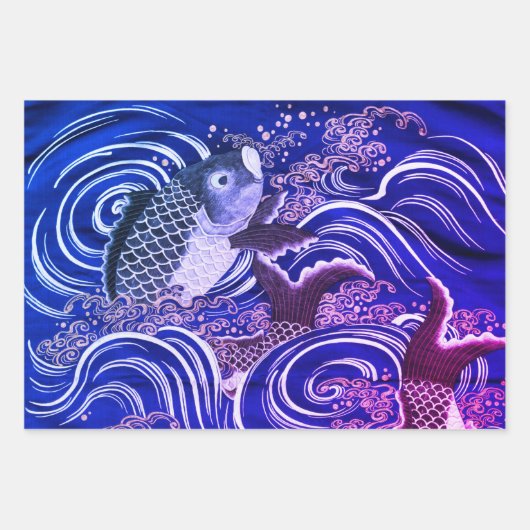 JAPANS AFDRUKKEN VAN KAARTEN IN WATERVLOeistoffen Inpakpapier Vel (Voorkant)