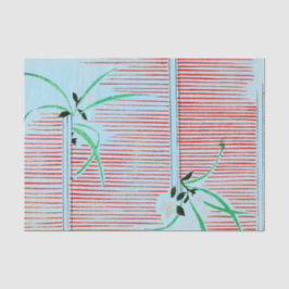 JAPANS AFDRUKPATROON WEEFSELPAPIER IN LICHTE BLAUW TISSUEPAPIER