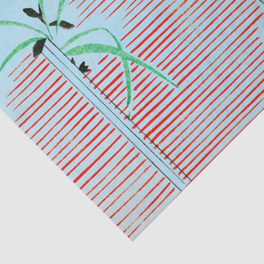 JAPANS AFDRUKPATROON WEEFSELPAPIER IN LICHTE BLAUW TISSUEPAPIER (Detail)