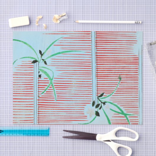 JAPANS AFDRUKPATROON WEEFSELPAPIER IN LICHTE BLAUW TISSUEPAPIER (Craft)