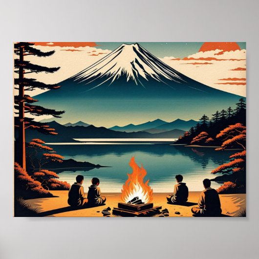 Japans AI Mt Fuji Camping Poster (Voorkant)