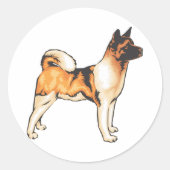 Japans Akita Ronde Sticker (Voorkant)