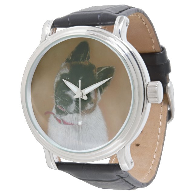 Japans/Amerikaans knappe puppy akita-horloge Horloge (Gekanteld)