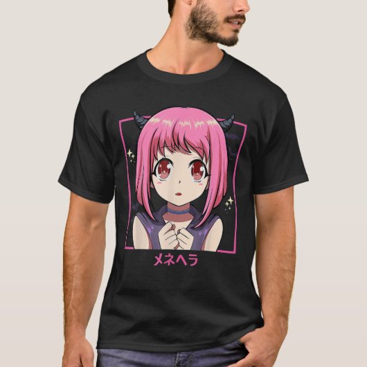Japans Anime Girl Punk Kwaad - pastel Menhera Kaw T-shirt (Voorkant)