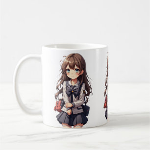 Japans anime school meisje koffiemok
