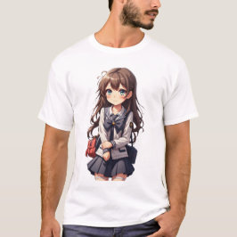 Japans anime school meisje t-shirt