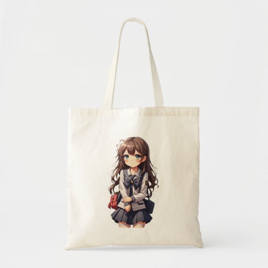 Japans anime school meisje tote bag (Voorkant)