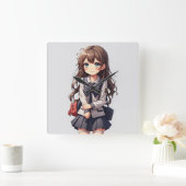 Japans anime school meisje vierkante klok (Huis)