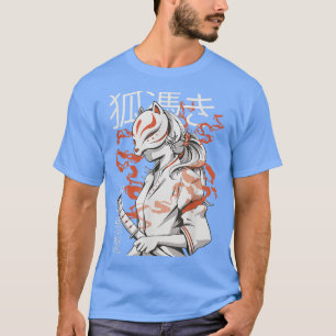 Japans Anime voor Girl Warrior Kitsune Masker T-shirt