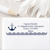 Japans anker en golven keren het adresetiket terug etiket (Insitu)