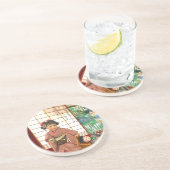 Japans Antiek Doll Moeder Onderzetter (Zijkant)