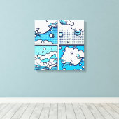 Japans Aquatisch #2 Canvas Afdruk (Insitu (Houten vloer))