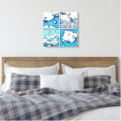 Japans Aquatisch #2 Canvas Afdruk (Insitu (Slaapkamer))