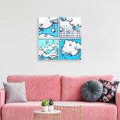 Japans Aquatisch #2 Canvas Afdruk (Insitu (Woonkamer))