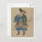 Japans Archer Warrior  1800s Illustratie Briefkaart (Voorkant / Achterkant)