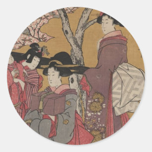 Japans Art tickers Ronde Sticker