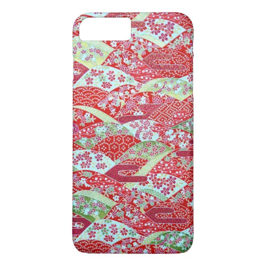 Japans artikel Red Floral Yuzen iPhone 8 Plus Hoes (Achterkant)