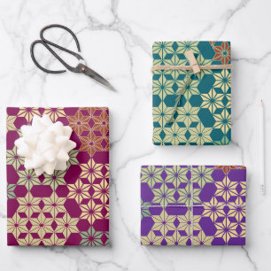 Japans Asanoha Mix Patroon Inpakpapier Vel