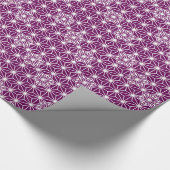 Japans Asanoha of Star Pattern, aubergine paars Cadeaupapier (Hoek)