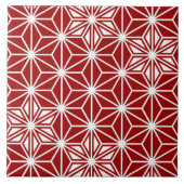 Japans Asanoha of Star Pattern, diep rood Tegeltje (Voorkant)