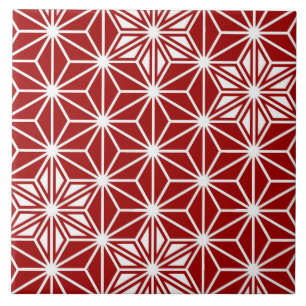 Japans Asanoha of Star Pattern, diep rood Tegeltje