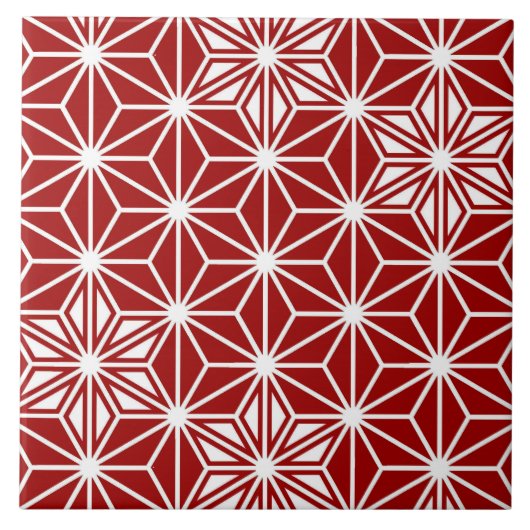 Japans Asanoha of Star Pattern, diep rood Tegeltje (Voorkant)