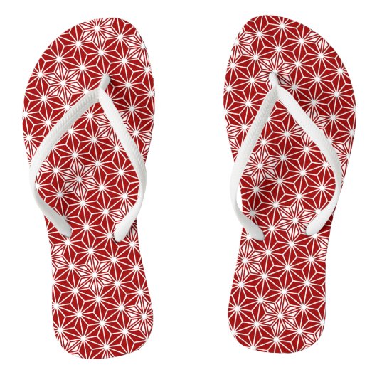 Japans Asanoha of Star Pattern, donkerrood Teenslippers (Voetbed)