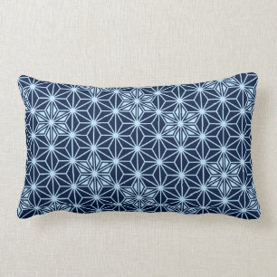 Japans Asanoha of Star Pattern, indigo blauw Kussen