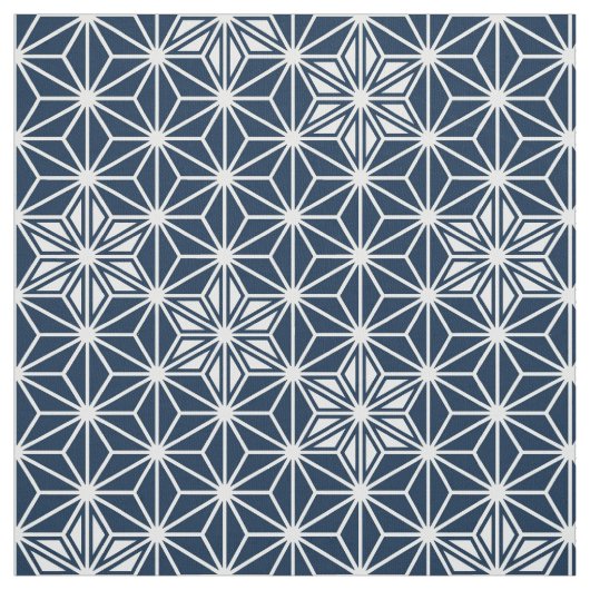 Japans Asanoha of Star Pattern, indigo blauw Stof (Swatch)