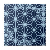 Japans Asanoha of Star Pattern, indigo blauw Tegeltje (Voorkant)