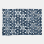 Japans Asanoha of Star Pattern, indigo blauw Theedoek (Horizontaal)