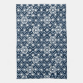Japans Asanoha of Star Pattern, indigo blauw Theedoek (Verticaal)