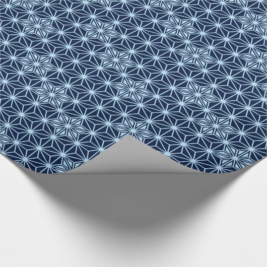 Japans Asanoha of Star Pattern, Indigo Blue Cadeaupapier (Hoek)