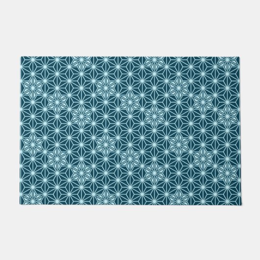 Japans Asanoha of Star Pattern, Indigo Blue Deurmat (Voorkant)
