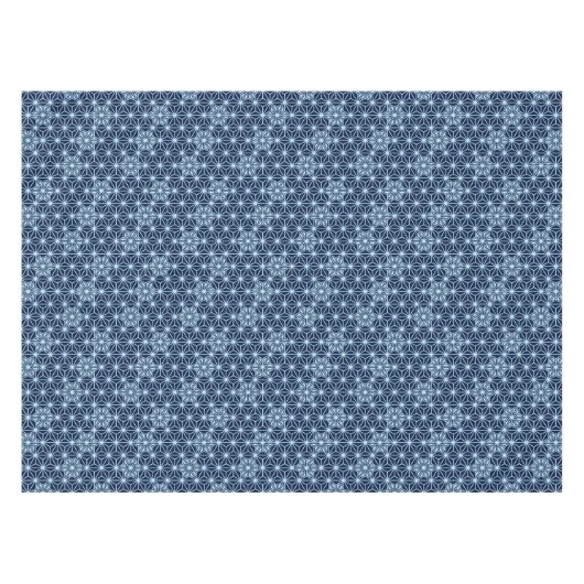 Japans Asanoha of Star Pattern, Indigo Blue Tafelkleed (Voorkant (Horizontaal))