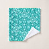 Japans Asanoha of Star Pattern - turkooise Bad Handdoek (Wasdoekje)