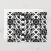 Japans Asanoha of Star Pattern, wit en zwart Briefkaart (Voorkant / Achterkant)
